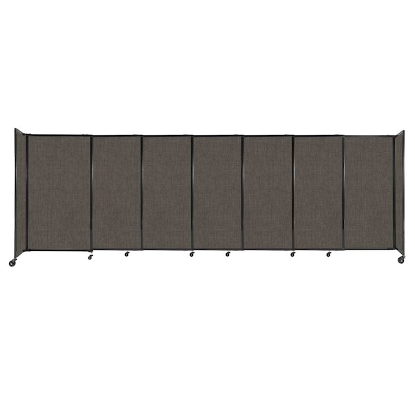 Versare StraightWall Sliding Portable Partition 15'6" x 5' Mocha Fabric 1448568 - main
